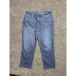 Chico's So Lifting Crop Jeans Womens 1.5 Medium Wash Blue Straight Leg Denim